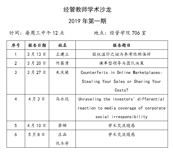 【经管大课堂2019第010期】